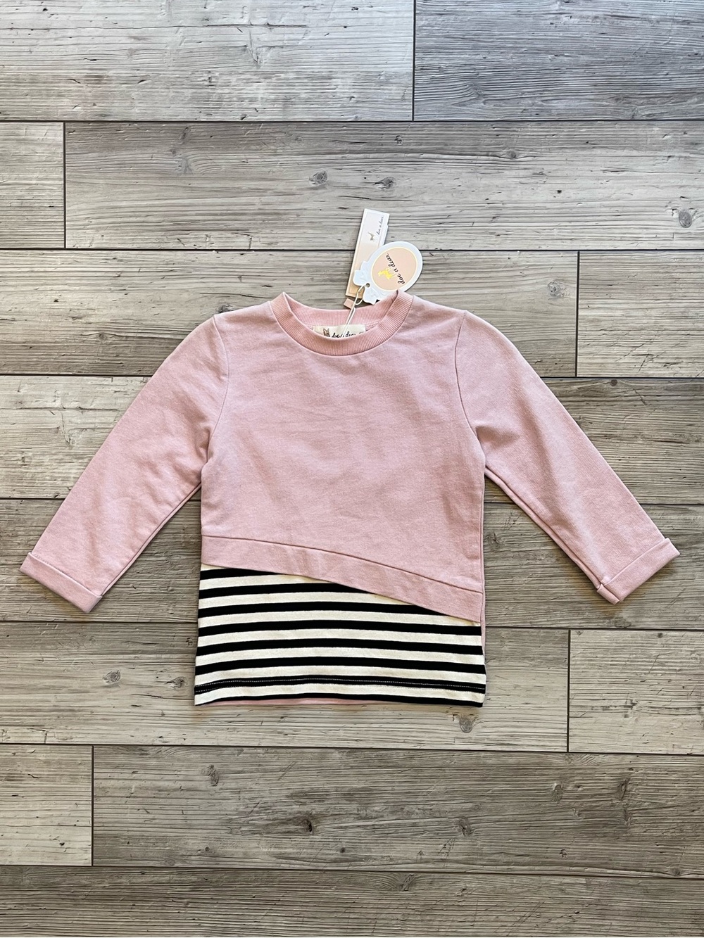 Doe A Dear | Striped Asymmetrical Long Sleeve Shirt | Size: 4T